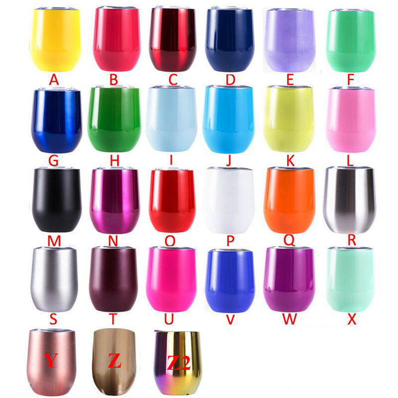 6oz 12oz Egg g Insulated Vacuum Tumbler 304 Stainless Steel Cup lti Color Coffee gs Wine Glasses With Lid Free shipping