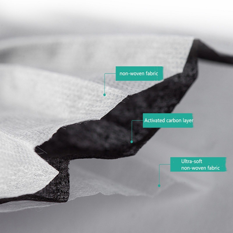 Adult Black Disposable Face Masks Breathable 3-layer Non-woven Protective Mask