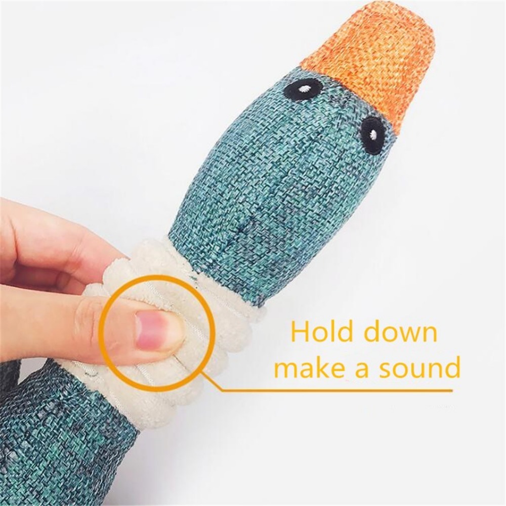 Lovely Cat Dog Toys Cat Puppy Pet Chew Toy Animals Squirrel Plush Cartoon Bite Linen Cloth Wild Goose Squeak Toy