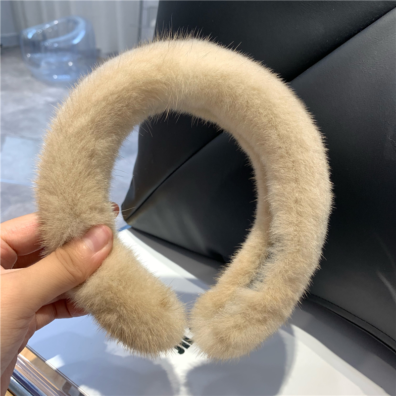 Cute Real Mink Fur Headband Womens Ladies Fashional Hair Band Hair hoop Decor Hair