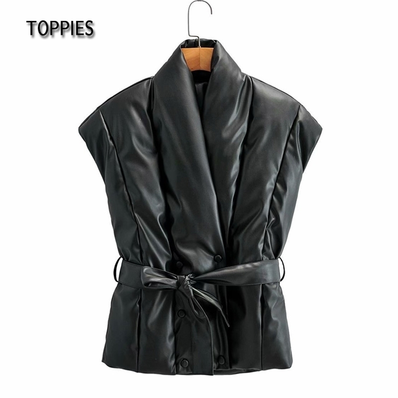 Toppies Autumn Winter Faux Leather Vest Jacket Elegant Waistcoat Women Thicker Warm Sleeveless 211109, Black
Toppies Autumn Winter Faux Leather Vest Jacket Elegant Waistcoat Women Thicker Warm Sleeveless 211109, Black
