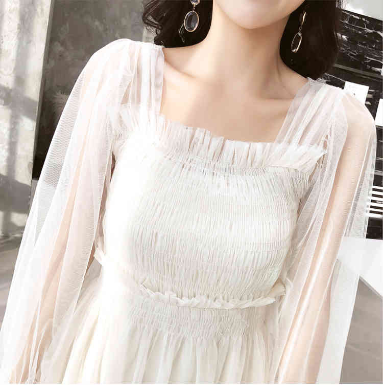 Fashion Woman Long Sleeve with Small Fairy Dress Spring Lace A Word Fresh and Lovely Collar Wome's 1940 210518
