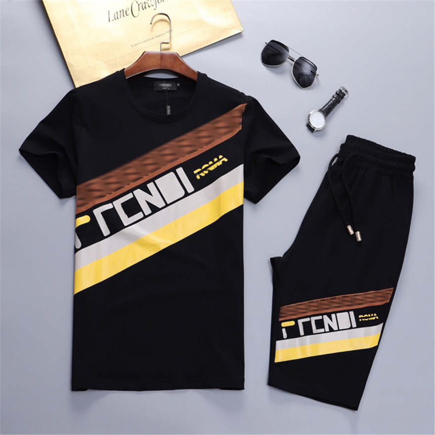 Leisure sports suit men's spring and summer designer Tracksuits 2021 new quick-drying outdoor short-sleeved T-shirt running fitness loose size