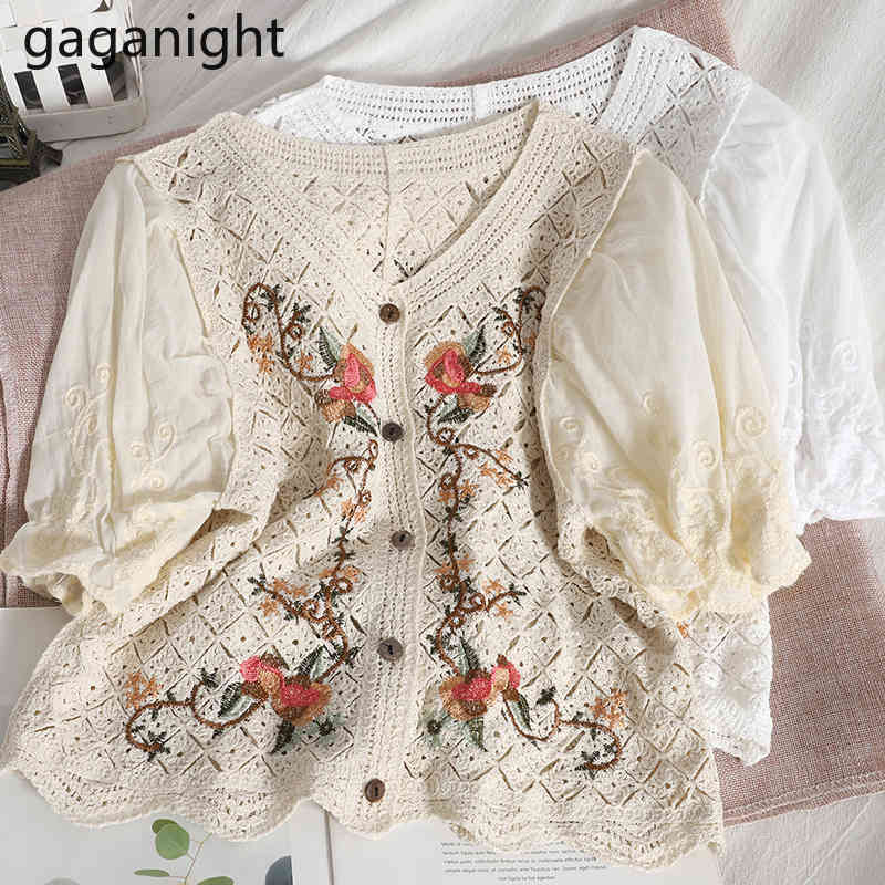 Gaganight Elegant Knitted Womens Blouses Fashion Embroidery Floral Print Short Sleeve Shirt Tops Sexy V Neck Hollow Out Blusas 210519, Apricot
Gaganight Elegant Knitted Womens Blouses Fashion Embroidery Floral Print Short Sleeve Shirt Tops Sexy V Neck Hollow Out Blusas 210519, Apricot