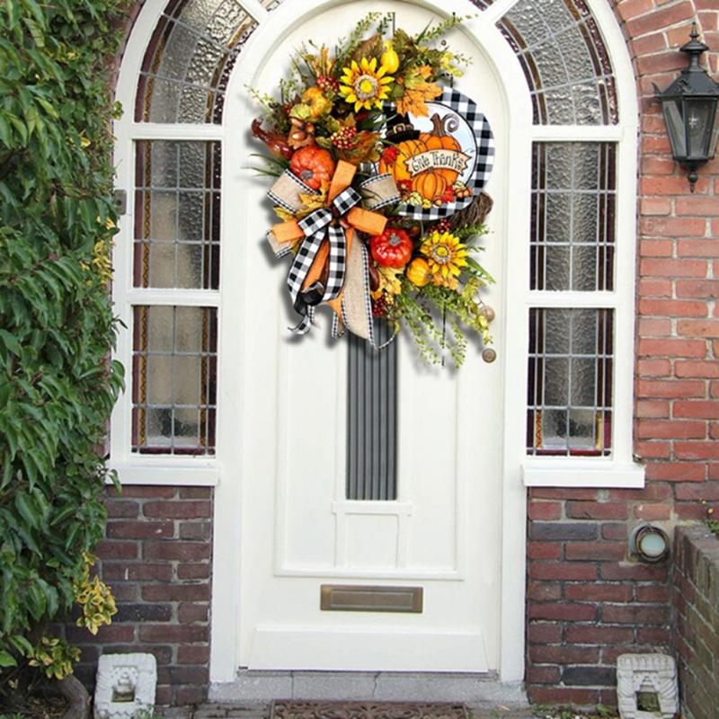 Decorative Flowers & Wreaths Autume Theme Thanksgiving Day Fall Wreath For Front Door Farmhouse Pumpkin And Sunflower Bowknot Garland Decor
Decorative Flowers & Wreaths Autume Theme Thanksgiving Day Fall Wreath For Front Door Farmhouse Pumpkin And Sunflower Bowknot Garland Decor