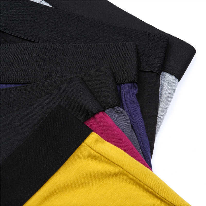 Boxer Men Solid Bamboo Fiber Breathable Comfortable Underwear Man Boxers Super-elastic Shorts Black Underpants Male Panties Gay 210826