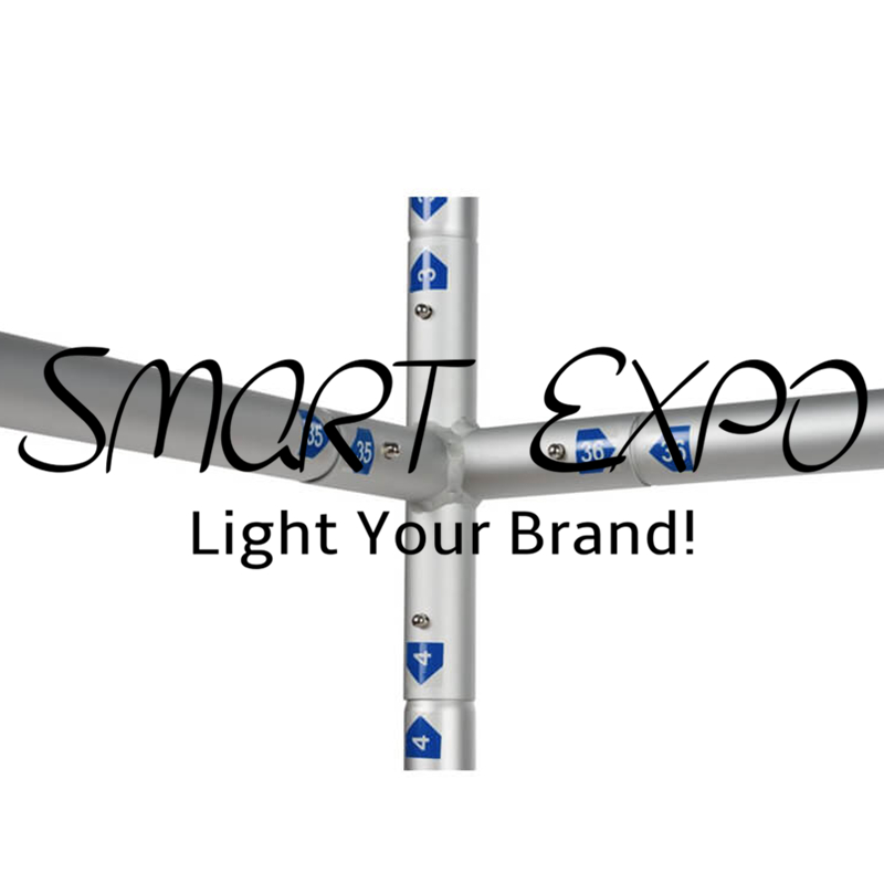 Straight Floor Standing Square Colum Advertising Display for Exhibition Show with Lightweight Aluminum Tubing Structure Tension Fabric Graphic