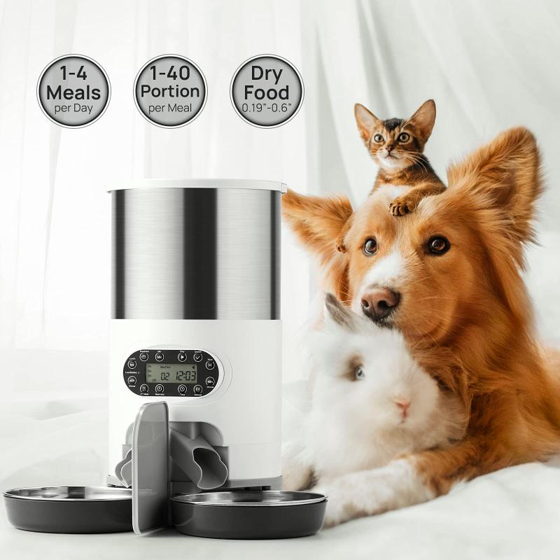 Cat Bowls & Feeders Double Exit Dry Food Pet Feeder Stainless Steel Automatic Two Cats Small Dogs Dispenser Feeding With WiFi Timing
Cat Bowls & Feeders Double Exit Dry Food Pet Feeder Stainless Steel Automatic Two Cats Small Dogs Dispenser Feeding With WiFi Timing