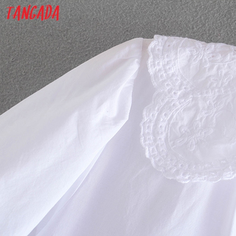 Summer Women White Emboridery Neck Short Sleeve Ladies Mini Dress Vestidos 4N20 210416