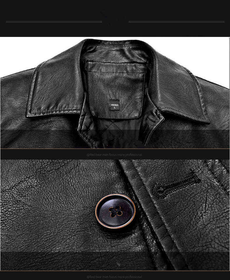Men's Winter Leather Jacket Soft Thick Warm PU Leather Jacket Male Business casual Coats Man Jaqueta Masculinas Plus Size 4XL 211106