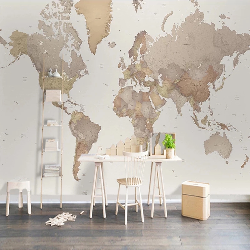 Custom Any Size 3D Murals World Map Wall Painting Living Room Study Room Bedroom Wallpapers Home Decor Waterproof