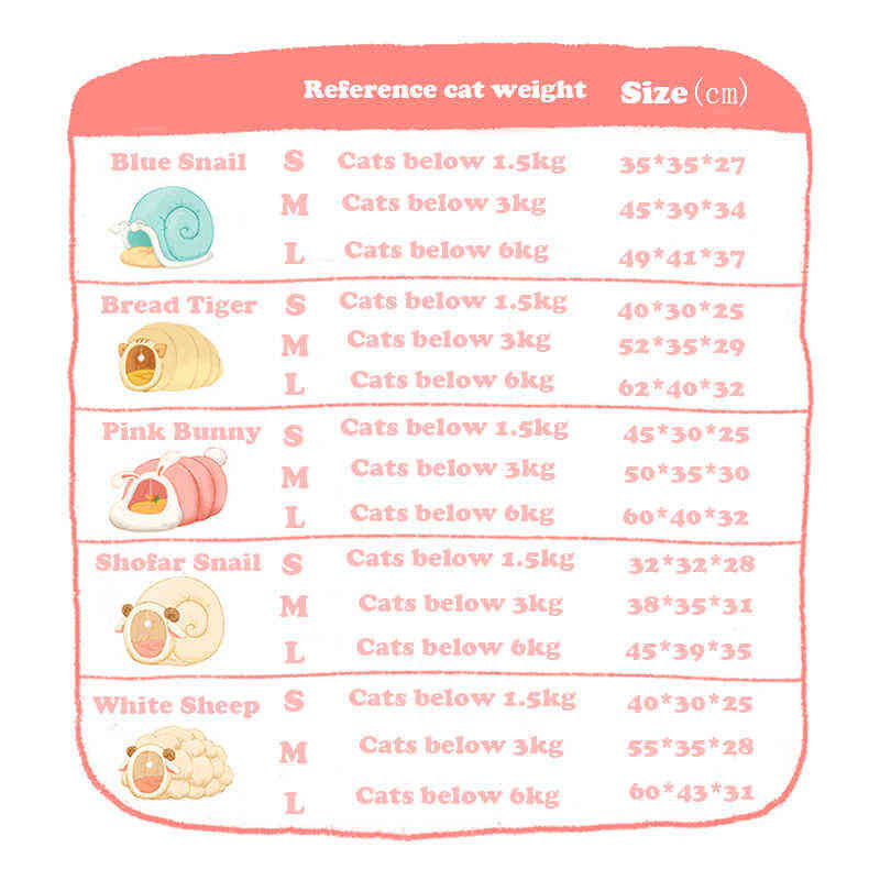 Deep Sleep Cat Bed House Funny Snail S Mat Beds Warm Basket for Small Dogs Cushion Pet Tent Kennel Supplies 211028