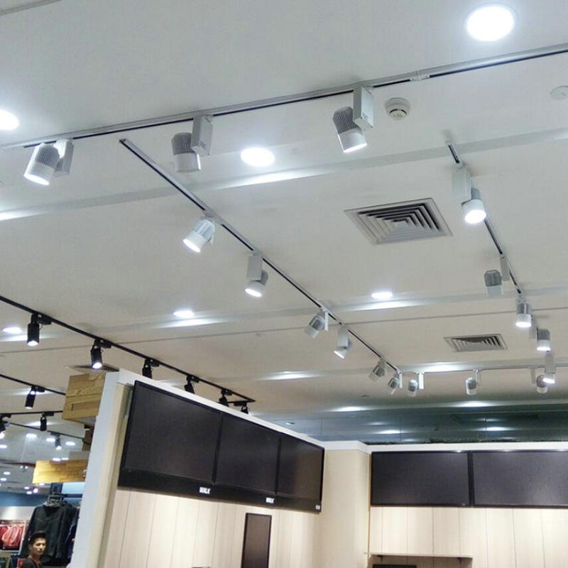 LED Track Light Rail Spots Lamp for Home Store Shop Showroom Ceiling Spotlight Black White 2wire Tracklight