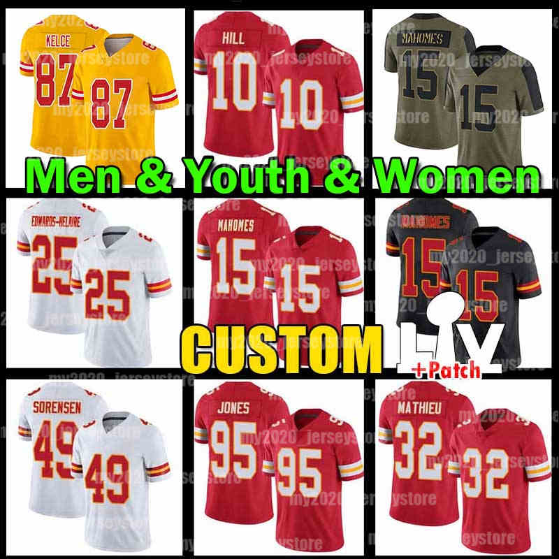 15 Patrick Mahomes Football Jersey 87 Travis Kelce Nick Bolton Tyreek Hill LJarius Sneed Daniel Sorensen Tyrann Mathieu Derrick Thomas Tony Gonzalez Mecole Hardman, Custom men jersey(q z)
15 Patrick Mahomes Football Jersey 87 Travis Kelce Nick Bolton Tyreek Hill LJarius Sneed Daniel Sorensen Tyrann Mathieu Derrick Thomas Tony Gonzalez Mecole Hardman, Custom men jersey(q z)