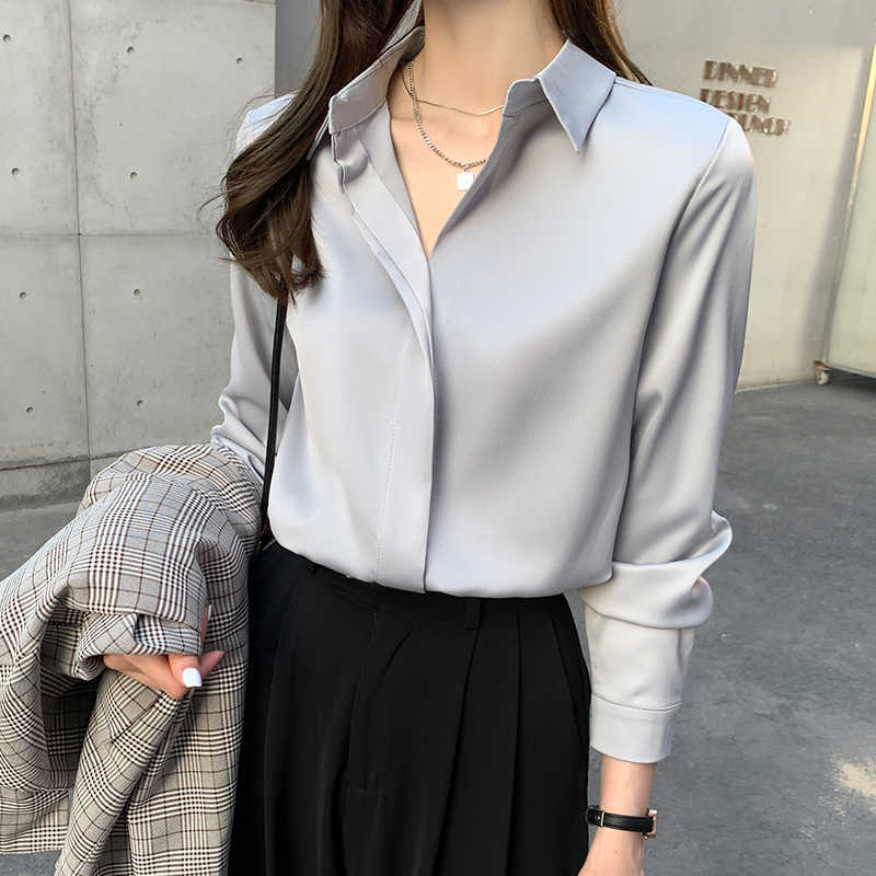 Office Lady Blouse Women Spring Autumn Tops Long Sleeve Button Turn-down Collar Chiffon Shirts Woman Clothes Blouse Femme 210604, White
Office Lady Blouse Women Spring Autumn Tops Long Sleeve Button Turn-down Collar Chiffon Shirts Woman Clothes Blouse Femme 210604, White