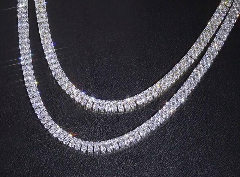 14K Gold Silver 2 Row Tennis Chain Choker 3mm Zircon Lab Diamond Hip Hop Iced Necklace 18inch 22inch
14K Gold Silver 2 Row Tennis Chain Choker 3mm Zircon Lab Diamond Hip Hop Iced Necklace 18inch 22inch