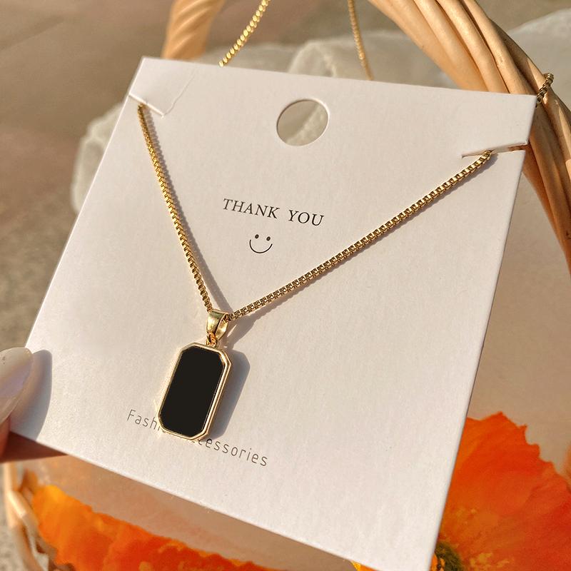 Other Trendy Fine 14K Real Gold Plated Double-sided Square Pendant Chain Necklace For Women Girl Accessories Korean Fashion Jewelry
Other Trendy Fine 14K Real Gold Plated Double-sided Square Pendant Chain Necklace For Women Girl Accessories Korean Fashion Jewelry
