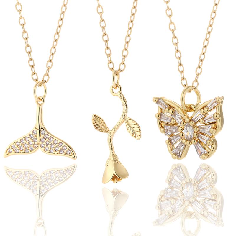 Pendant Necklaces Flower Rose Butterfly Woman's Plant Animals Necklace For Women Long Chains Stainless Steel Gold Link Choker Collars, Silver
Pendant Necklaces Flower Rose Butterfly Woman's Plant Animals Necklace For Women Long Chains Stainless Steel Gold Link Choker Collars, Silver