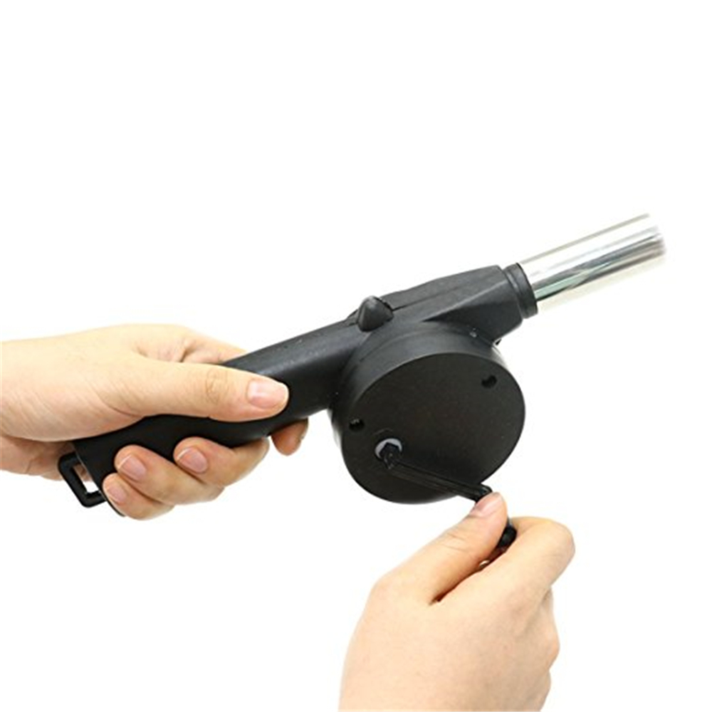 Hand Crank Powered Barbecue Fan Air Blower Grill Fire Cranked Outdoor Picnic Camping BBQ RRD7700 Free shipping