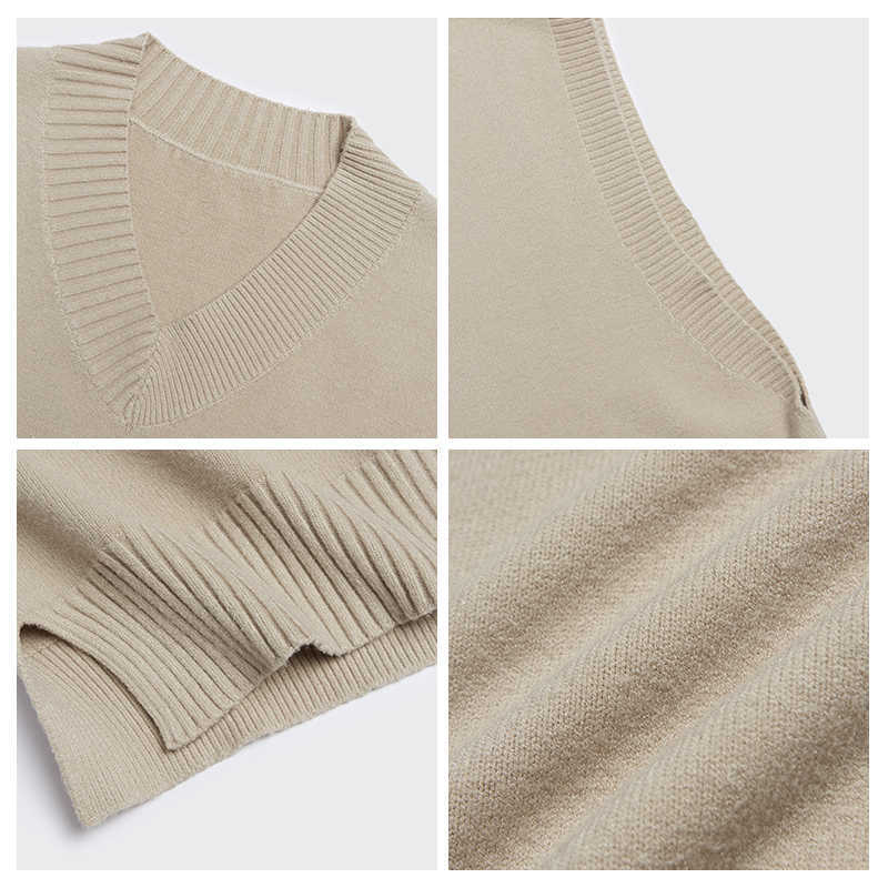 INFLATION Harajuku V-neck Sweater Vest Men Women Oversized Knitted Vest Fashion Matching Sleeveless Sweater Men Pullovers 211018