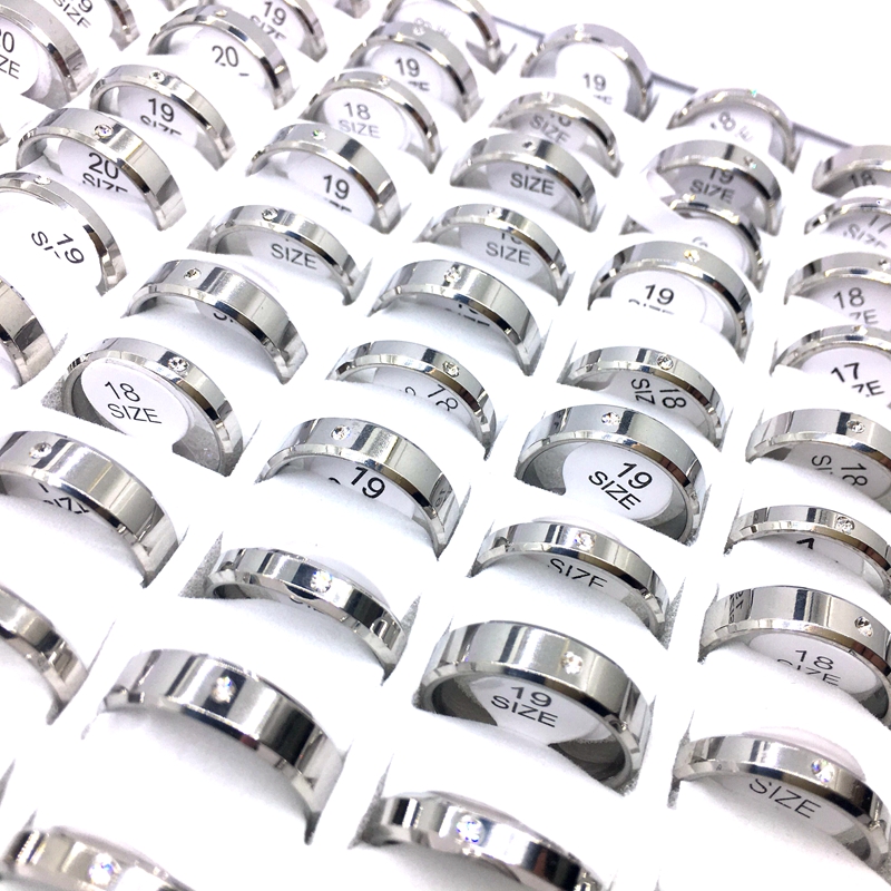 Wholesale 100pcs/Lot Silver Rhinestone Men's Women's 4MM/6MM Band Rings Stainless Steel enamel Fashion Jewelry Party favorite
Wholesale 100pcs/Lot Silver Rhinestone Men's Women's 4MM/6MM Band Rings Stainless Steel enamel Fashion Jewelry Party favorite