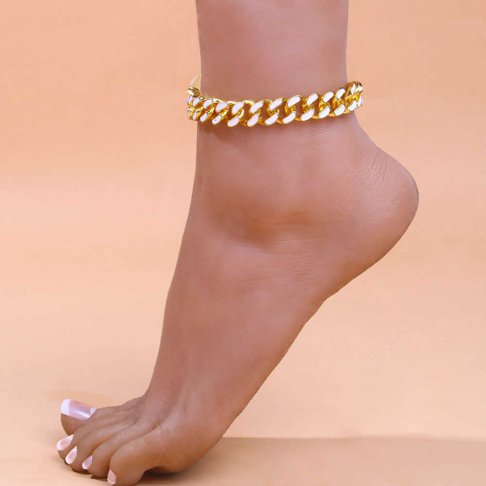 12mm 316l Stainless Steel Miami Curb Cuban Anklet Jewelry Winter Boho Punk Silver Color White Ename Link Ankle Bracelet 25cm G1022
12mm 316l Stainless Steel Miami Curb Cuban Anklet Jewelry Winter Boho Punk Silver Color White Ename Link Ankle Bracelet 25cm G1022