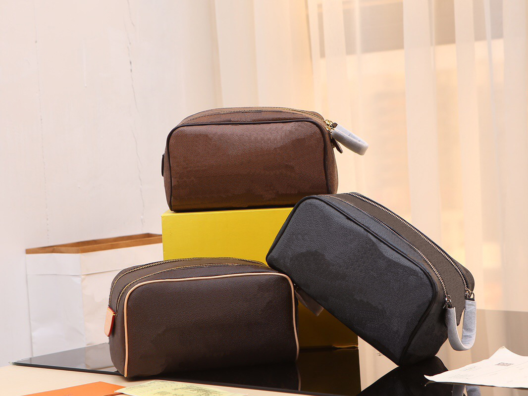 2021 mens and womens fashion cosmetic bags classic style double zipper opening large capacity handbag, Brown plaid
2021 mens and womens fashion cosmetic bags classic style double zipper opening large capacity handbag, Brown plaid