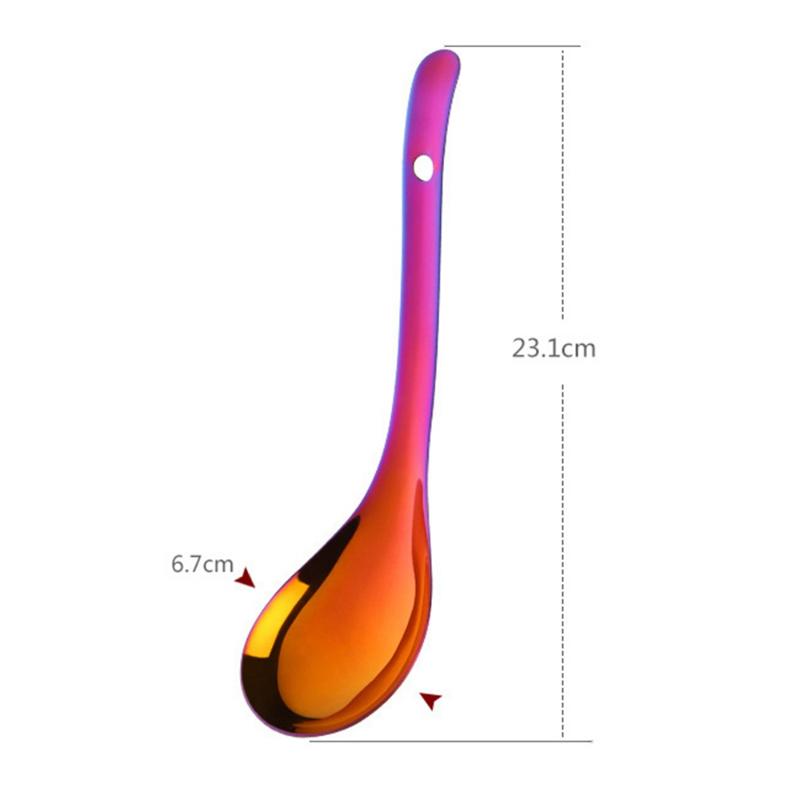 Spoons Large Soup Stainless Steel Ladle Rice Serving Spoon Gold Kitchen Cooking Table Utensil