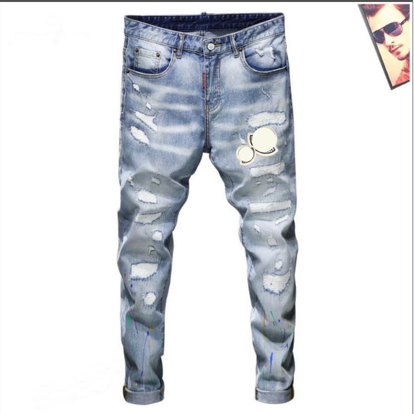 Men's Jeans 2021 European and American men washed Vintage high-end stretch Slim small straight jean, Blue
Men's Jeans 2021 European and American men washed Vintage high-end stretch Slim small straight jean, Blue