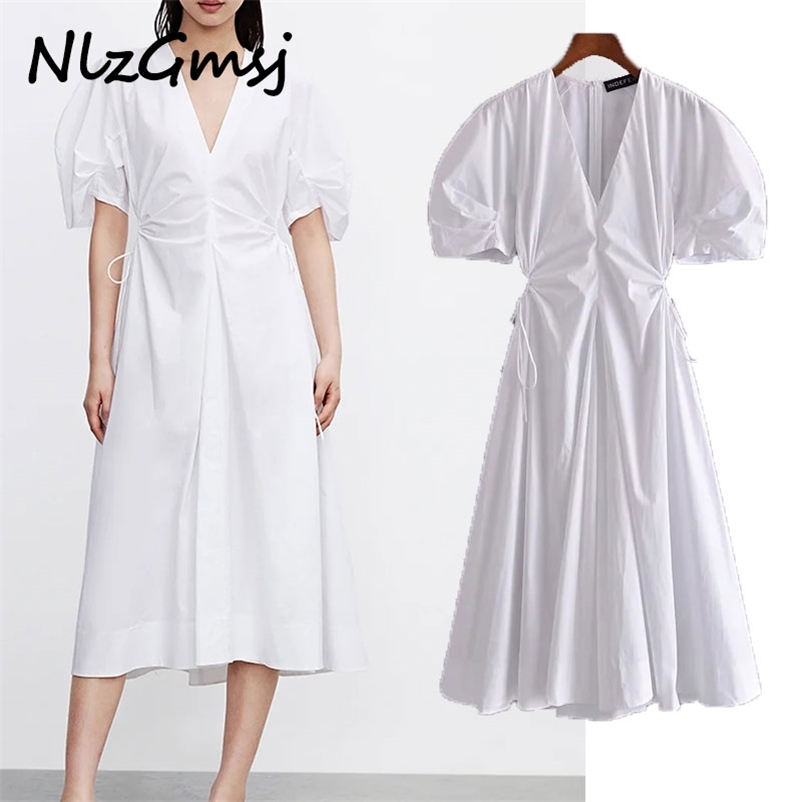Dres Korean Chic Summer Short Sleeve V-neck Line Pleated Puff es 04 210628, As picture
Dres Korean Chic Summer Short Sleeve V-neck Line Pleated Puff es 04 210628, As picture