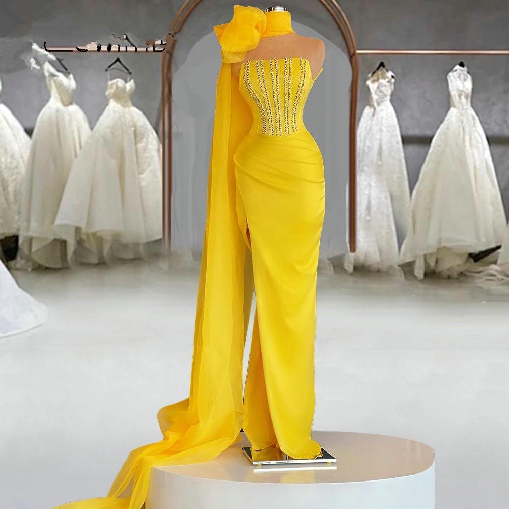 Elegant Yellow Mermaid Evening Dresses With Wrap Sparkly Crystal Plus Size Pageant Prom Party Gowns Robe De Soiree, Hunter
Elegant Yellow Mermaid Evening Dresses With Wrap Sparkly Crystal Plus Size Pageant Prom Party Gowns Robe De Soiree, Hunter