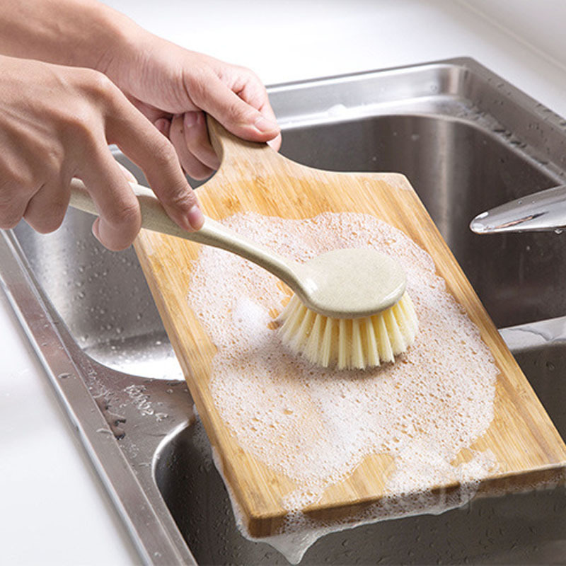 1Pcs Washing Dishes Brushes Kitchen Tools Plastic Portable Pot Cleaning Brush Long-handled Multifunction