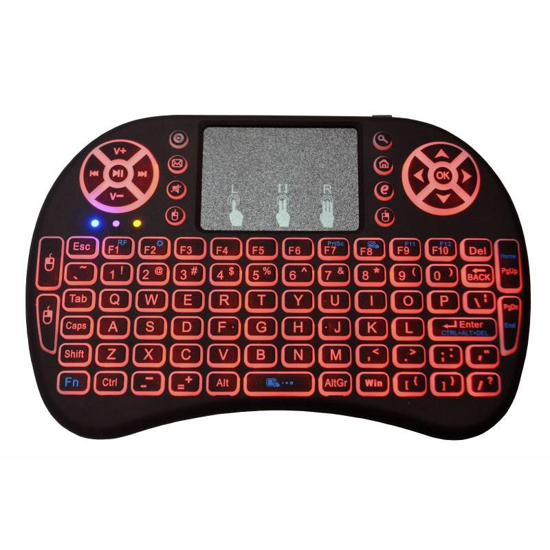 7 Colors Backlit i8 Mini Wireless Keyboard 2.4G Air Mouse Remote Control Touchpad Backlight With Rechargeable Battery For Android TV Box x96 max plus