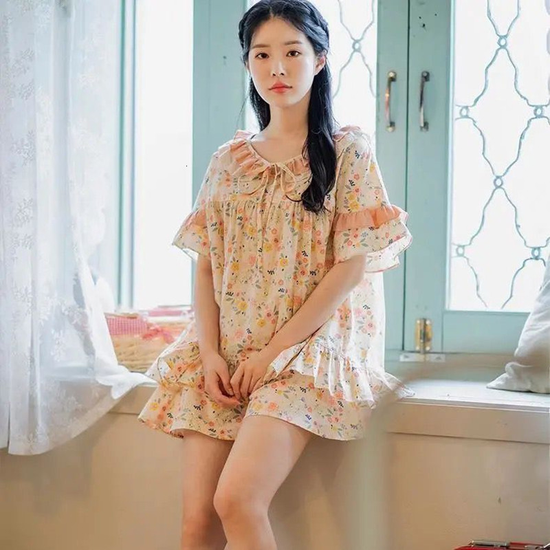 Women's Sleepwear 100% Cotton Pajamas Set Sweet Princess Women Short Sleeve Top Shirt Shorts Mom Loose Korean Style kPaCotAkoWka G, Style 3
Women's Sleepwear 100% Cotton Pajamas Set Sweet Princess Women Short Sleeve Top Shirt Shorts Mom Loose Korean Style kPaCotAkoWka G, Style 3