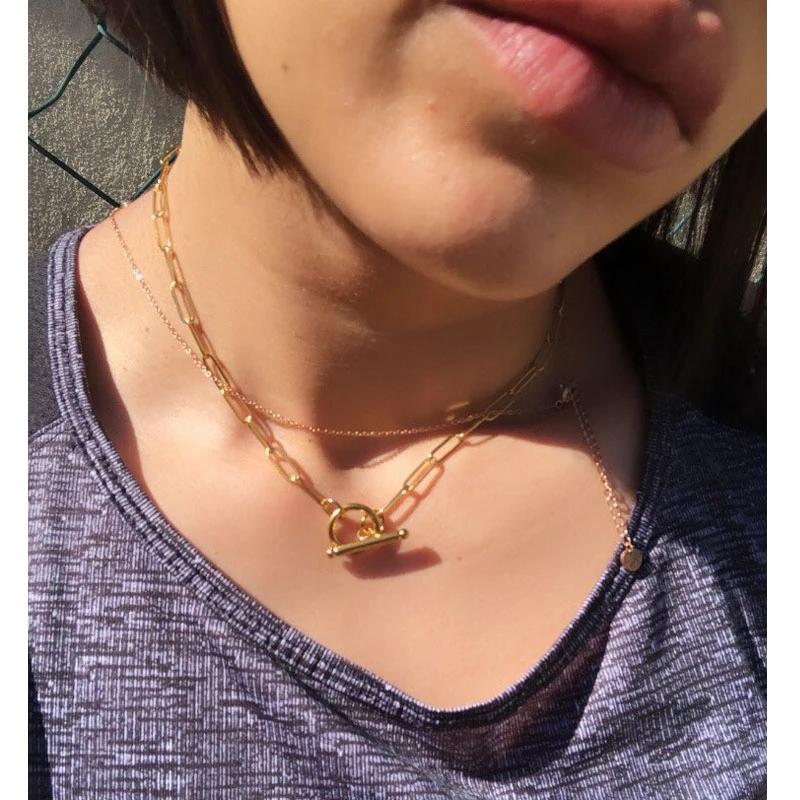 Chokers Toggle Clasp Choker Stainless Steel OT Buckle Thick Chain Necklaces For Women Gold/Silver Color Metal