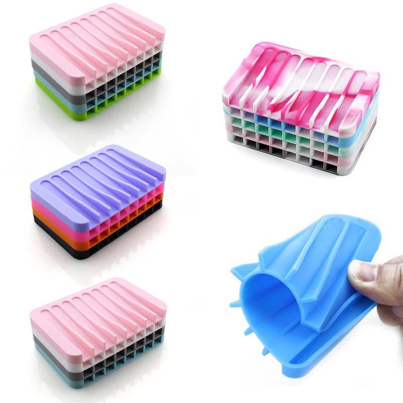 newCreative Comb-shaped Shower Soap Dish Free Perforation Draining Soap Dish Environmentally Silicone Soap Dish 18 Colors EWE5124 от DHgate WW