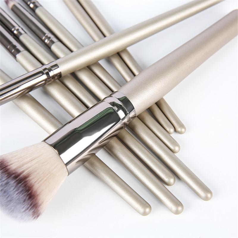 Makeup Brushes Professional 15pcs Champagne Set Foundation Powder Blush Eyeshadow Concealer Lip Eye Cosmetics For Make Up Tools