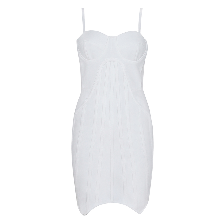 Summer Ladies Fashion White Sexy Sleeveless Backless Spaghetti Belt Bandage Dress Bodycon Party Vestidos 210525