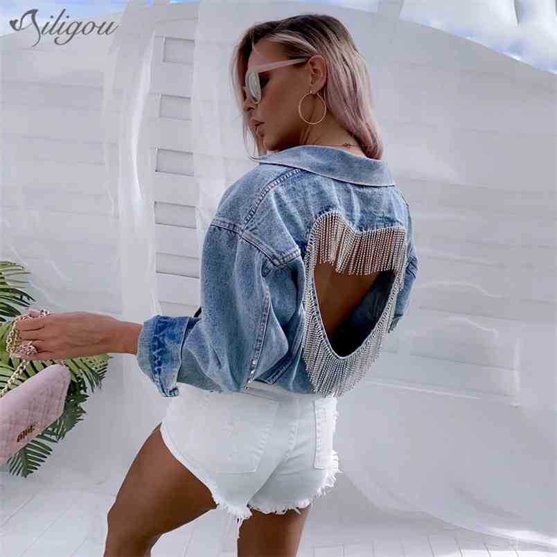 Aummer Heavy Industry Back Hollowed Out Love Tassel Denim Cropped Jacket Female Loose Jeans Coat 210525, Blue
Aummer Heavy Industry Back Hollowed Out Love Tassel Denim Cropped Jacket Female Loose Jeans Coat 210525, Blue