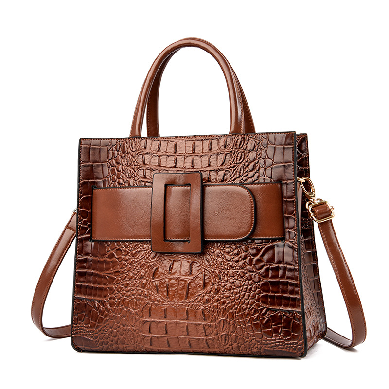 Fashion PU handbags trendy women's bags retro belt buckle design crocodile pattern womens totes bag, Black
Fashion PU handbags trendy women's bags retro belt buckle design crocodile pattern womens totes bag, Black