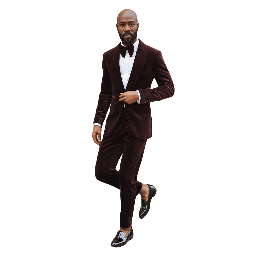 Business Double Breasted Men Suits Slim Fit Groom Blazer Coat Tailored Long