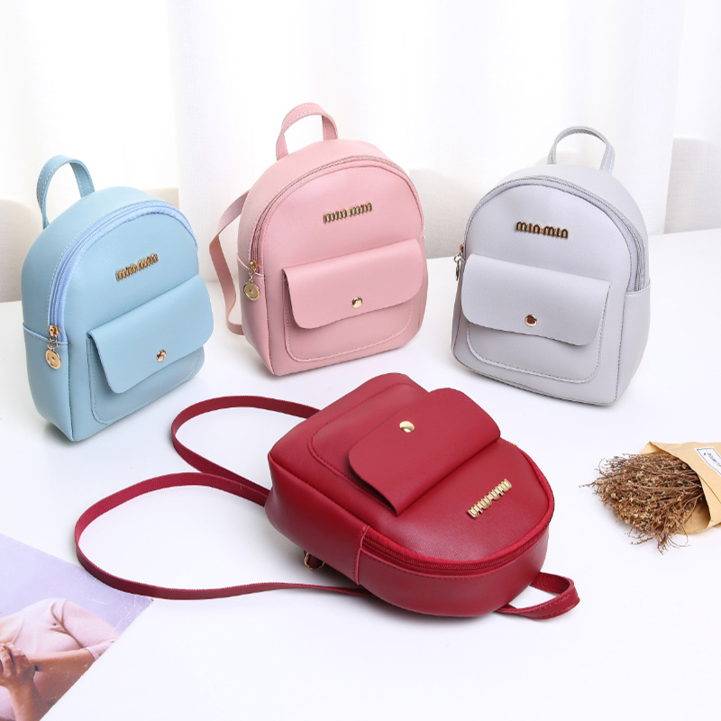 Mini Women PU Leather summer Portable large capacity small backpack