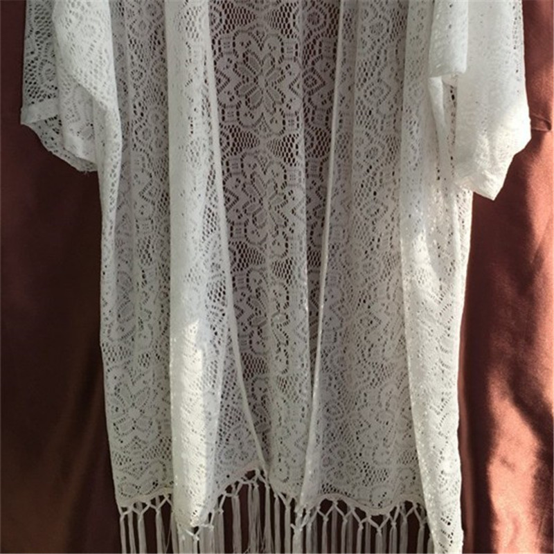 Arrivals Sexy Beach Cover up Lace White Swimwear Ladies Pareo Cape Outings Plage Robe de Saida Praia #Q39 210420