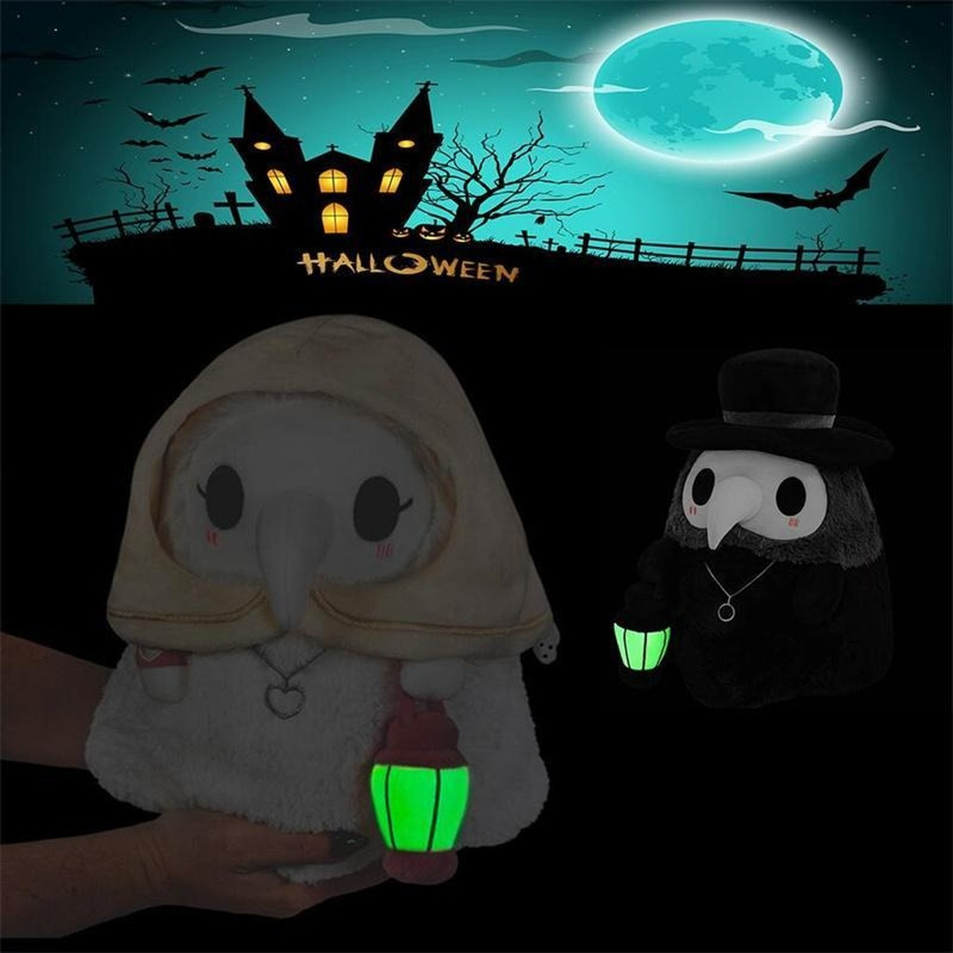 24h DHL Luminous Doll Light-absorbing Ragdoll Plagues Doctor Nurse Plush Toy Plague Crow Halloween 2021 New