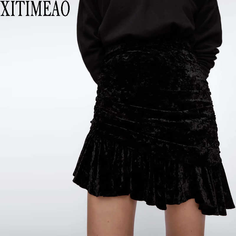 ZA Women Asymmetrical High Low Ruffles Multilayer Skirt Velvet Waist Mini Casual Wear XITIMEAO 210604, Black
ZA Women Asymmetrical High Low Ruffles Multilayer Skirt Velvet Waist Mini Casual Wear XITIMEAO 210604, Black