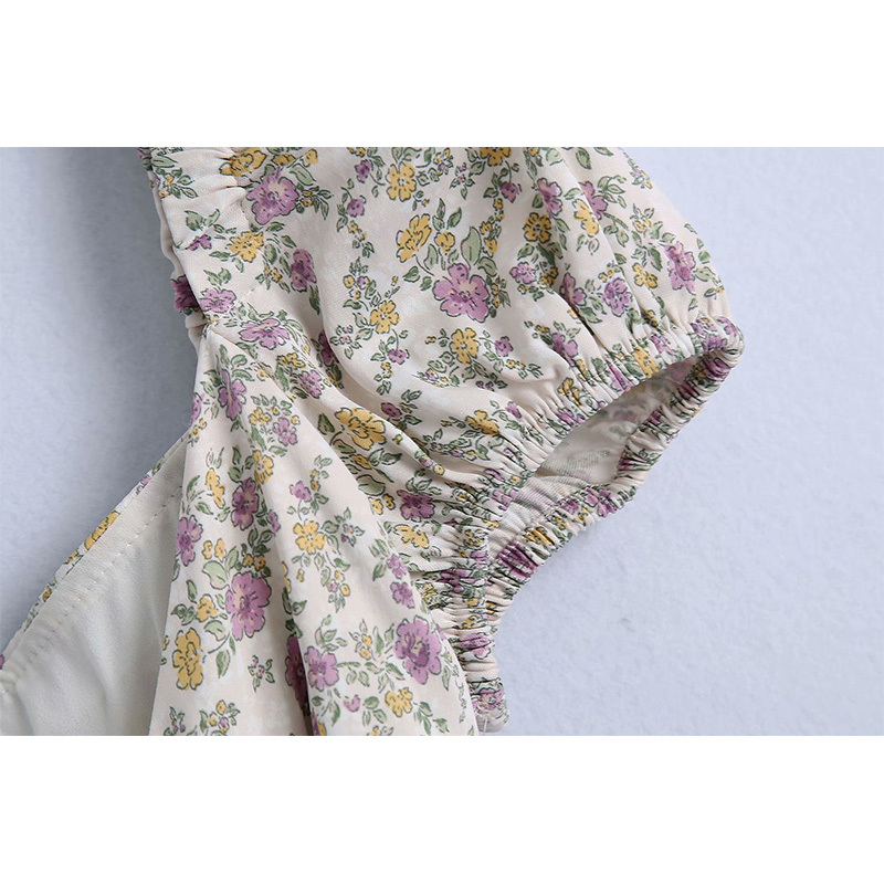 Women Printed Dress Sashes Short Sleeve V-Neck Above Knee Dresses Chic Lady Casual Fashion Clothes 210517