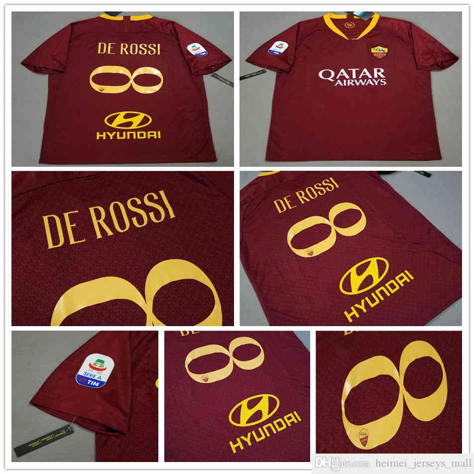 2019 2020 AS Roma Soccer Jerseys Commemorative Edition #8 DE ROSSI Jersey Home Red 19 20 Rome Football Shirt, White
2019 2020 AS Roma Soccer Jerseys Commemorative Edition #8 DE ROSSI Jersey Home Red 19 20 Rome Football Shirt, White