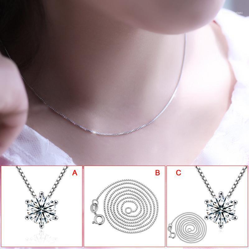 Chains Fashion Jewelry Simple Zircon Necklace Pendant Clavicle Chain Silver Plated For Women Girls J551
Chains Fashion Jewelry Simple Zircon Necklace Pendant Clavicle Chain Silver Plated For Women Girls J551