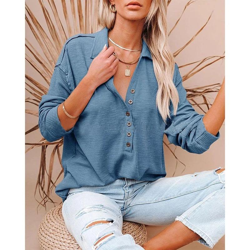 Women's T-Shirt 2022 Autumn And Winter Shirt V-neck Casual Solid White Long Sleeve Splice Button Tops Women 17963
Women's T-Shirt 2022 Autumn And Winter Shirt V-neck Casual Solid White Long Sleeve Splice Button Tops Women 17963