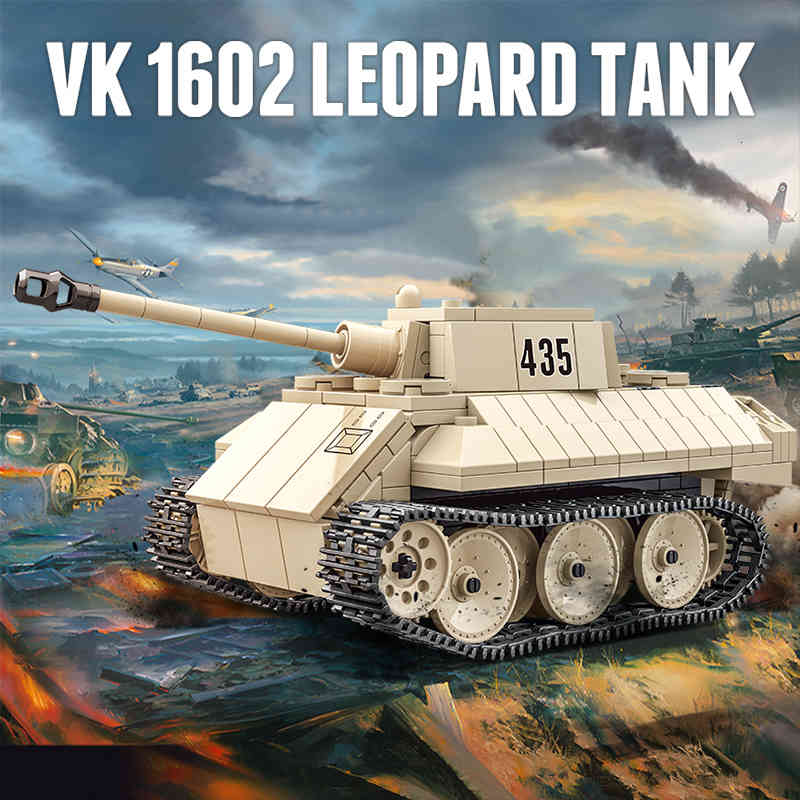 446PCS Military German Light VK1602 Leopard Tank City Building Blocks WW2 Soldier Police Army Bricks Children Toys Gifts 1008 1020
446PCS Military German Light VK1602 Leopard Tank City Building Blocks WW2 Soldier Police Army Bricks Children Toys Gifts 1008 1020